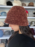 کلاه باکت دستبافت قهوهای مینیمال | Handmade Bucket Hat