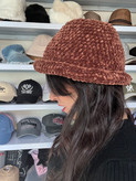 کلاه باکت دستبافت قهوهای مینیمال | Handmade Bucket Hat